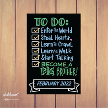 Load image into Gallery viewer, To Do List | Become A Big Brother | Baby Announcement | Pregnancy, Adoption | Instant Digital Download | Customizable