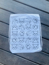 Load image into Gallery viewer, Faces by Addy | Drawstring Canvas Tote | White | Limited Edition | Reusable | 17.5x14
