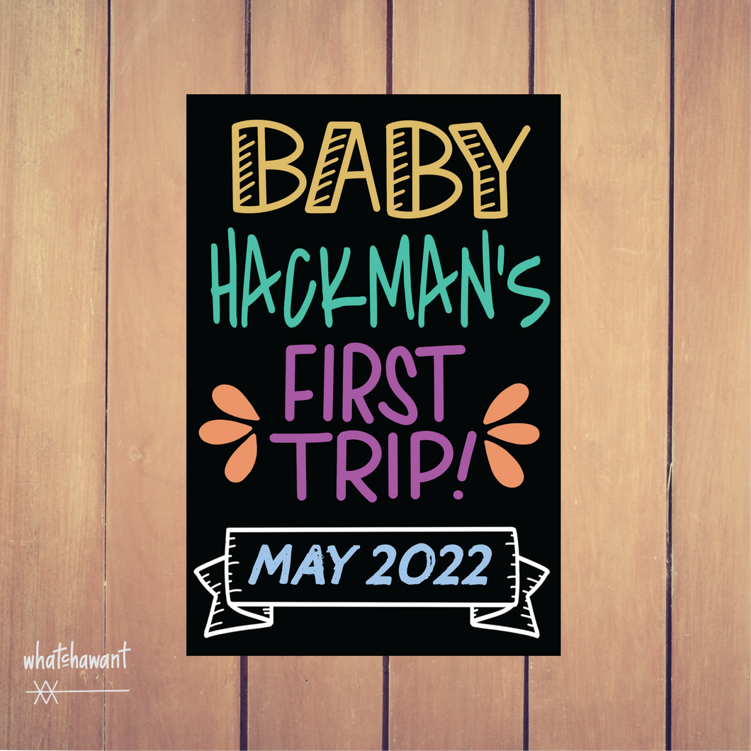 Baby's First Trip | Vacation Pregnancy Announcement | Adoption | Instant Digital Download | Customizable | Vacay Babe