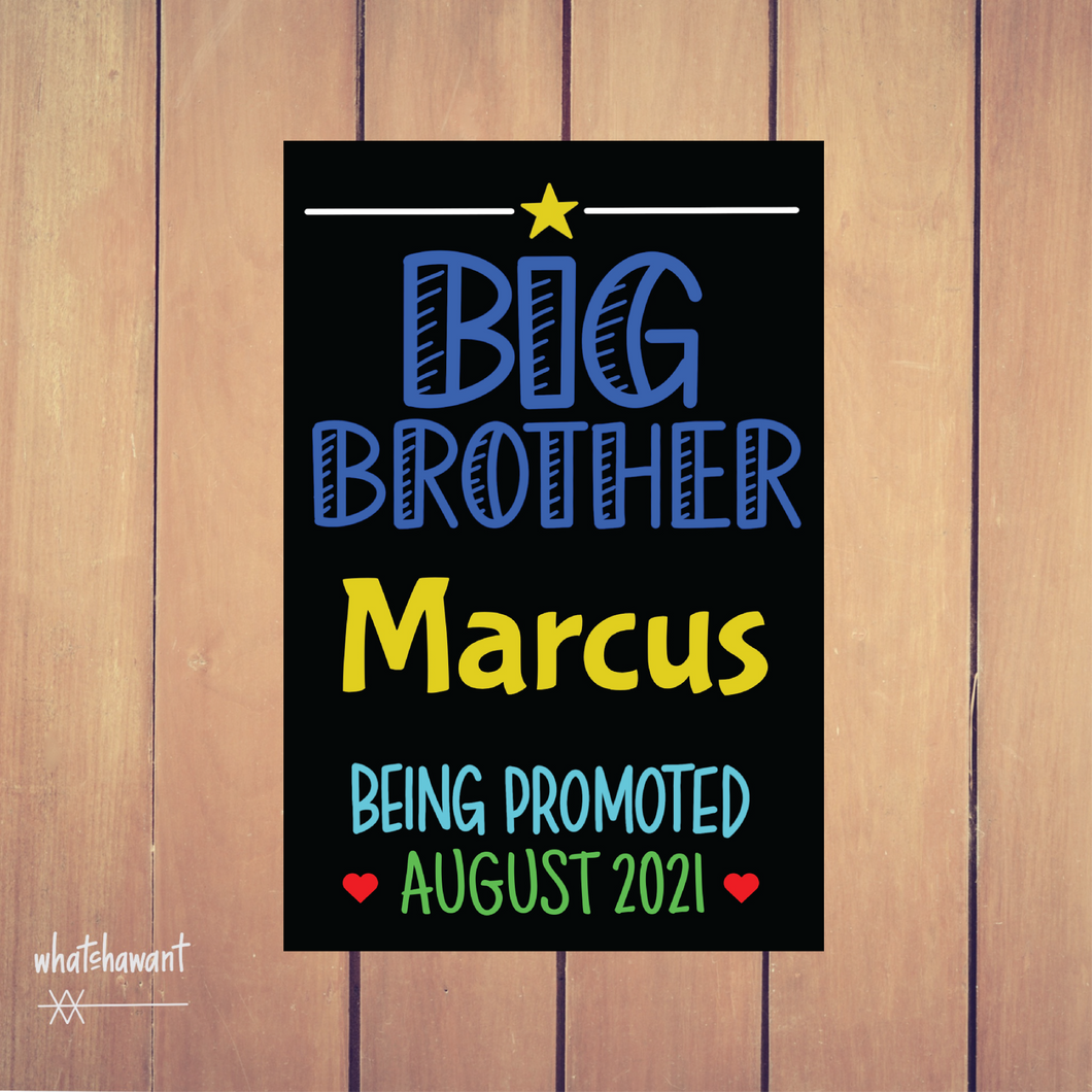 Big Brother Personalized Being Promoted Baby Announcement | Pregnancy, Adoption | Instant Digital Download | Custom