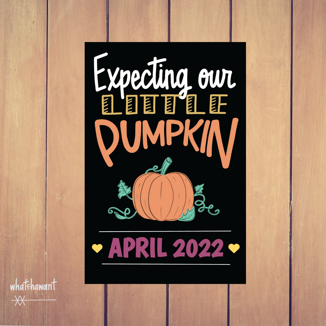 Expecting Our Little Pumpkin Baby Announcement | Pregnancy, Adoption | Instant Digital Download | Fall Theme | Custom