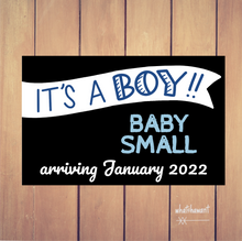 Load image into Gallery viewer, It&#39;s A Boy!! Baby Announcement | Pregnancy, Adoption, Gender Reveal | Instant Digital Download | Customizable
