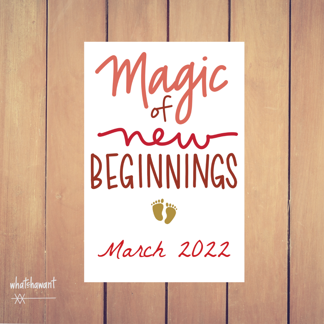 Magic of New Beginnings Baby Announcement | Pregnancy, Adoption | Instant Digital Download | Footprint | Custom