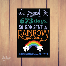 Load image into Gallery viewer, We Prayed, So God Sent a Rainbow | Baby Announcement | Pregnancy | Instant Digital Download | Customizable | Love

