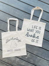 Load image into Gallery viewer, Ella and Harley&#39;s Bakery + Barkery Canvas Tote | 2-Sided | Life is What You Bake of It | Limited Edition | Reusable |  14.75x15.5
